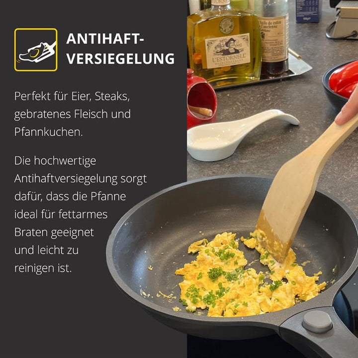 SKK Germany 14420 Serie 6 Aluguss-Bratpfanne ø 20 cm, Höhe 5 cm, Induktionsgeeignet, abnehmbarer Gri