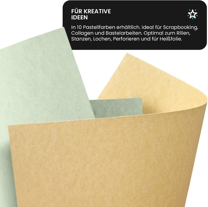 Netuno 100x Marmorkarton Beige DIN A4 29,7 x 21 cm 180g Aster Laguna Light Brown effektvolles Marmor
