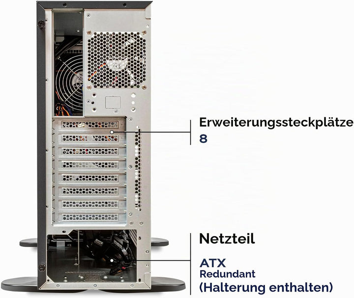 UNYKAch 4U Rack Chassis WS-SR630 4U Dual Form Workstation &amp; IDC | Aluminiumgriffe, Kompatibilität mi
