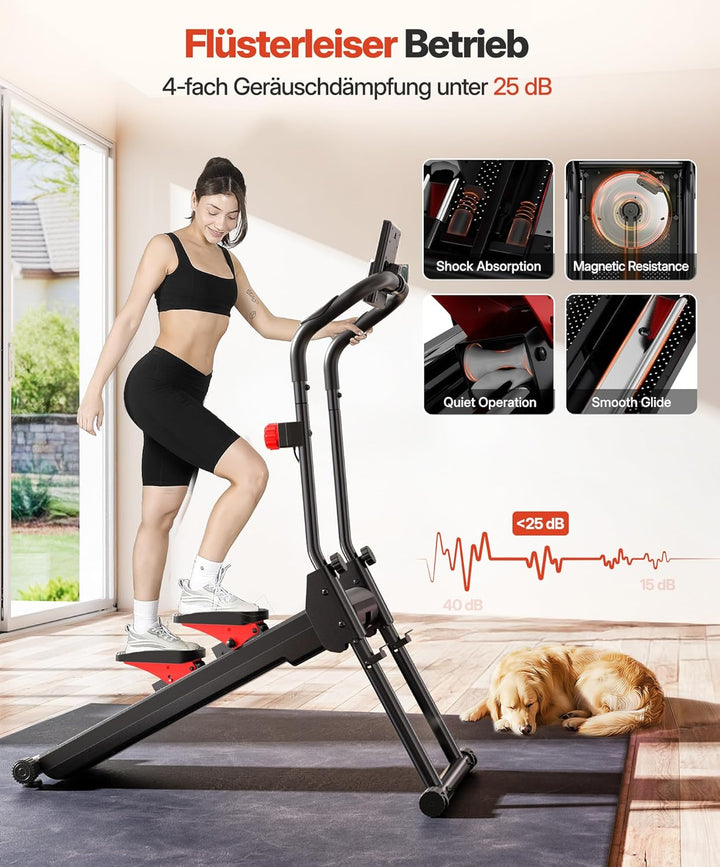 YOLEO Profi Stair Stepper mit Magnetwiderstand, 16-stufiger Treppensteiger für Zuhause, klappbares C