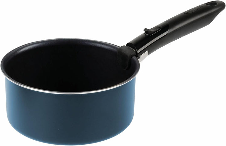 Sitram 714251 Kochgeschirr, 10-teilig, Aluminium, blau-metallisch-matt: abnehmbarer Griff, 3 Pfannen
