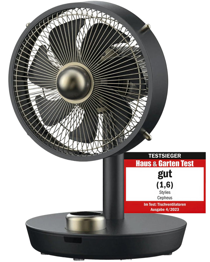 Premium Tischventilator, Ventilator leise aus Metall mit 12 Stufen, Digital-Display, 90° Oszillation