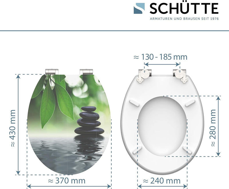 SCHÜTTE 80543 HG MDF-Holzkern High Gloss WC-Sitz OASIS mit Absenkautomatik, Motiv, Oasis