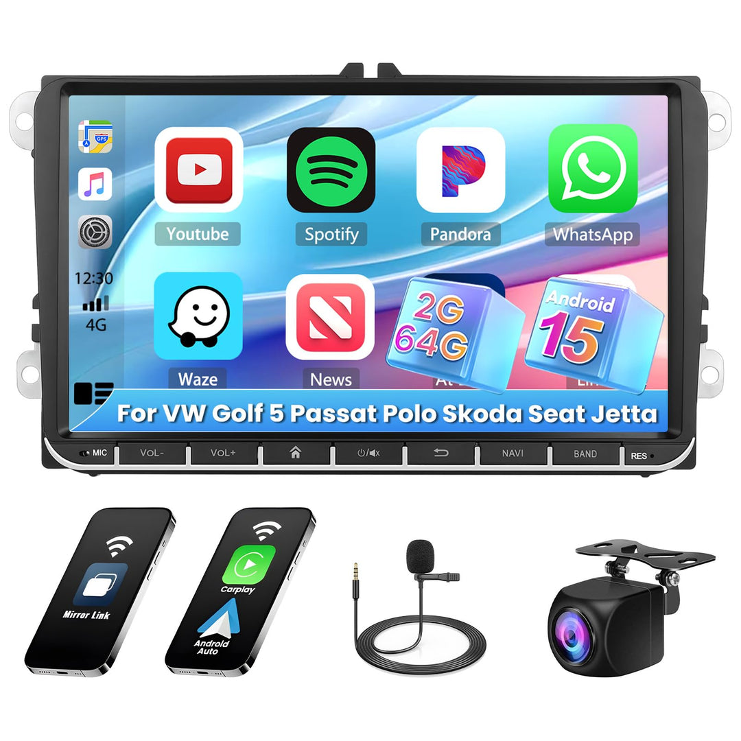 [2G+64G] Hikity Autoradio Navi Für VW Golf 5 Golf 6 Caddy Polo S-Koda Seat Touran Android 13 Wireles