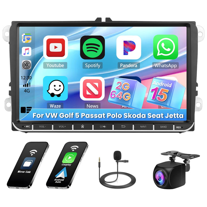 [2G+64G] Hikity Autoradio Navi Für VW Golf 5 Golf 6 Caddy Polo S-Koda Seat Touran Android 13 Wireles