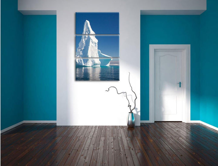 Pixxprint Riesiger kustvoller Eisberg 3-Teiler Leinwandbild 120x80 Bild auf Leinwand