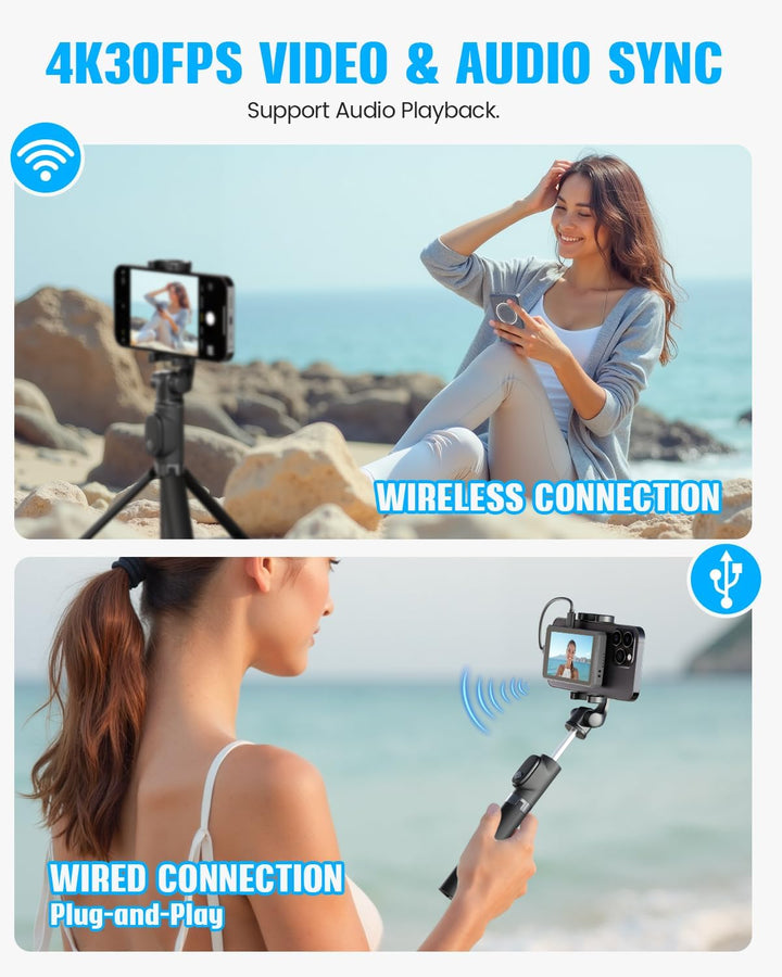 Handy Selfie Monitor, Magnetischer Vlog Selfie Monitor Bildschirm für iPhone/Android, Unterstützt 4K