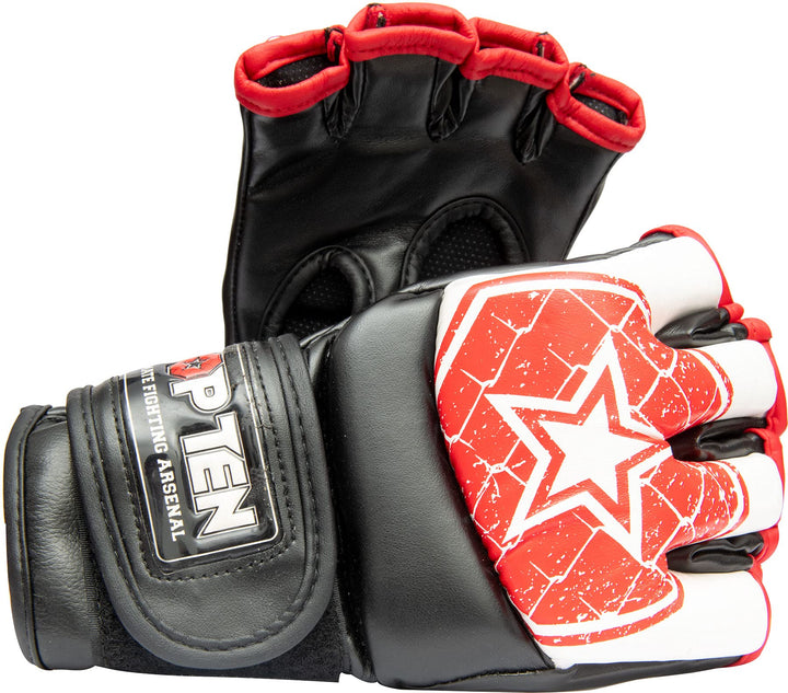 TOP TEN MMA Ultimate-Fight-Handschuhe „Octagon“ Weiss - Rot S, Weiss - Rot S