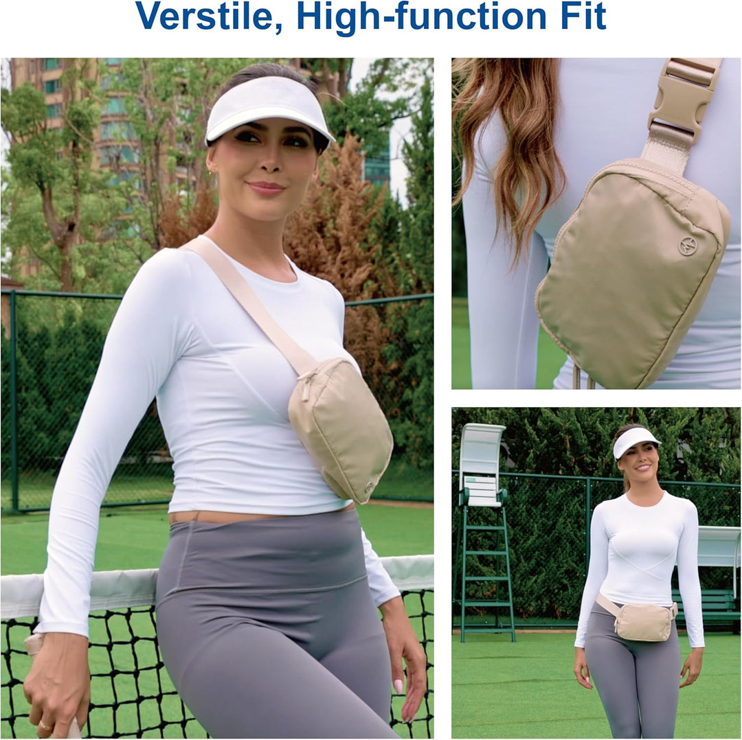 Pander Gürteltasche mit Zwei-Wege-Reissverschluss, Nylon, für Damen, wasserabweisende Hüfttaschen, C
