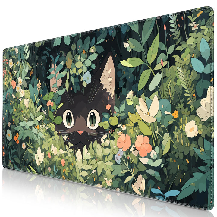 Abetcabe Gaming Mauspad XXL, Mousepad 900 x 400mm, Cute Katze Mauspad gross Vernähte Kanten WassXerd