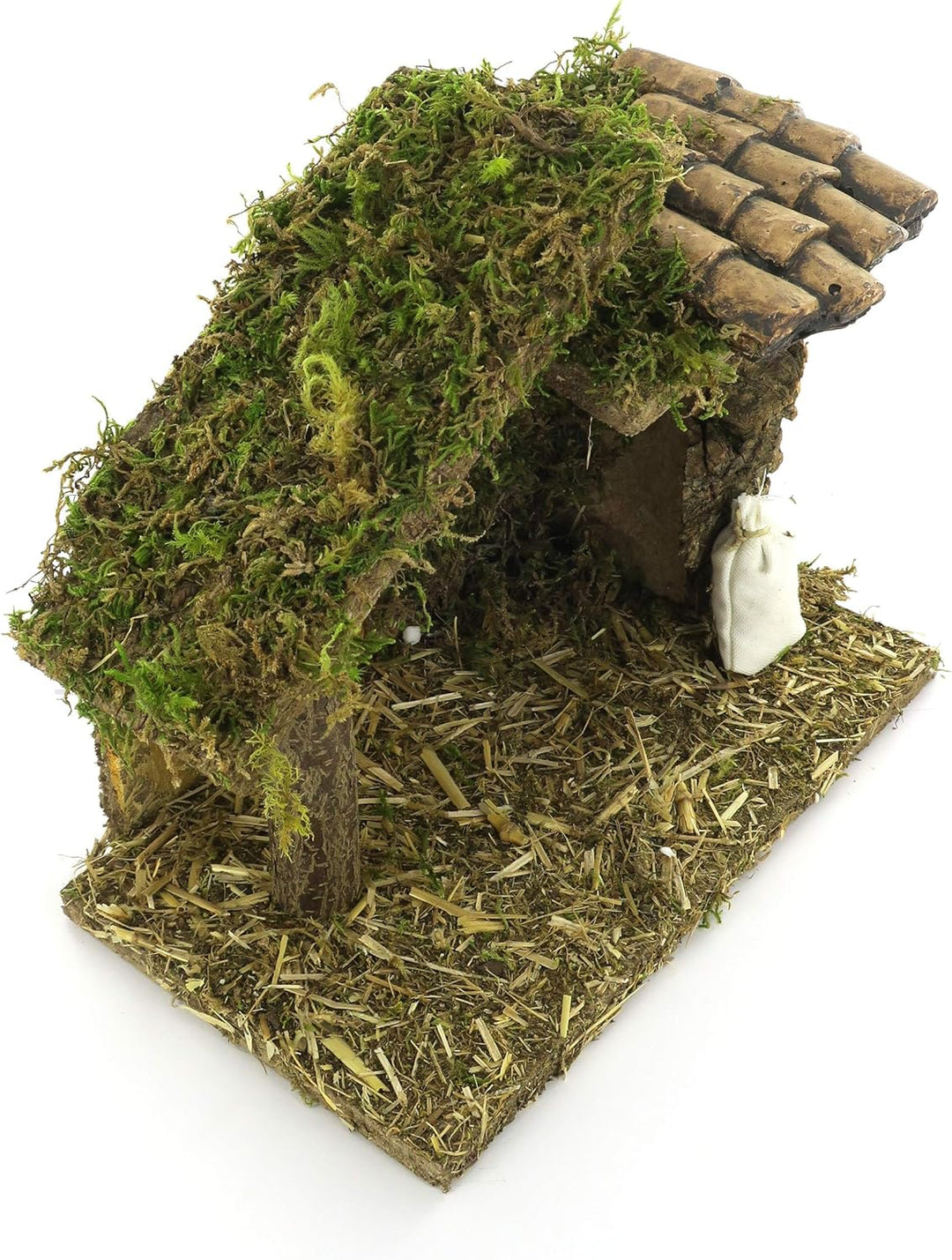 Bertoni Leere Krippenhütte mit Vordach | Italienisches Produkt | Für 8 cm Figuren | 23x14x20 cm