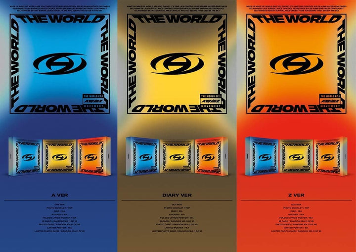 KQ Entertainment Ateez – The World EP.1: Movement Album+Folded Poster (A+Diary + Z VERSET), 165 x 16