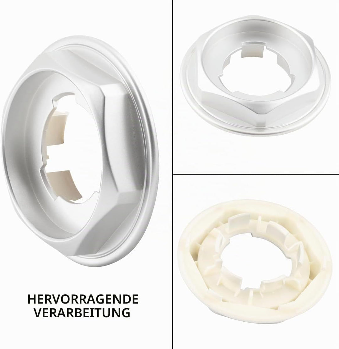RhinoTuning 4 Stück Radnabenkappen für BBS Nabendeckel OD 100,8 mm ID 53,7 mm, Silber Radnabenabdeck
