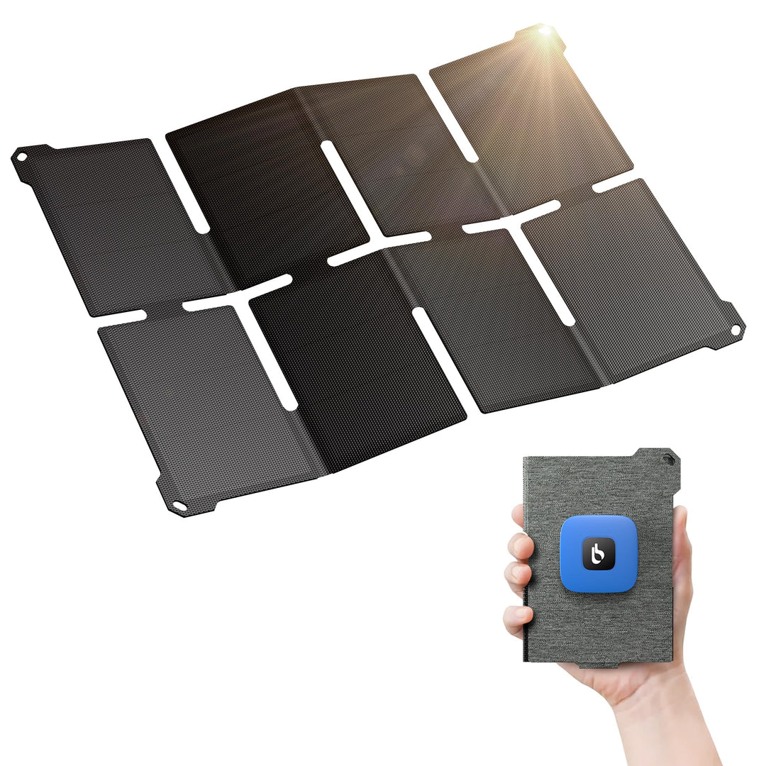 [Taschenformat] BigBlue 25W Mini Tragbar Solar Ladegerät, Faltbares Solarpanel mit USB-A & USB-C, Kl