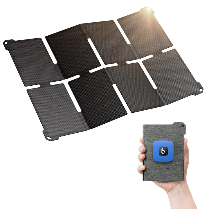 [Taschenformat] BigBlue 25W Mini Tragbar Solar Ladegerät, Faltbares Solarpanel mit USB-A & USB-C, Kl