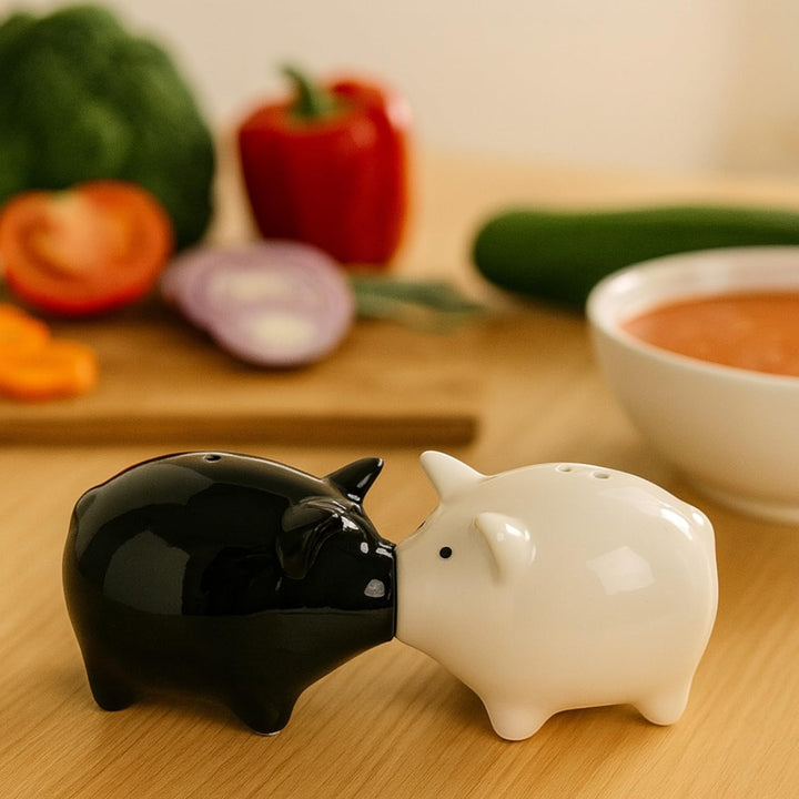 MIJOMA Salz- & Pfefferstreuer Set - Stilvolles Porzellandesign, Lebensmittelecht, Einfach zu Befülle