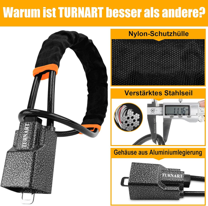 Turnart Lenkradkralle, Lenkradschloss für Auto, Wegfahrsperre, Universell Passend für die Meisten Fa