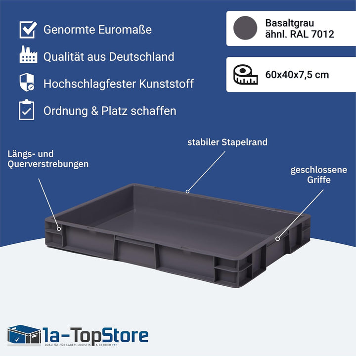 1a-TopStore Eurobehälter | Stapelkiste | Lagerbehälter | Kunststoff- und Transportbox | über 23 Grös