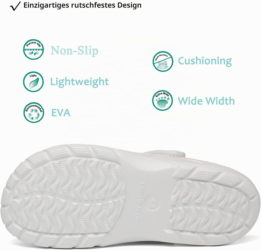 Unisex Clogs Pantoletten Sommer Hausschuhe Strand Sandalen Gartenschuhe mit Fussbett aus Weichem 36/