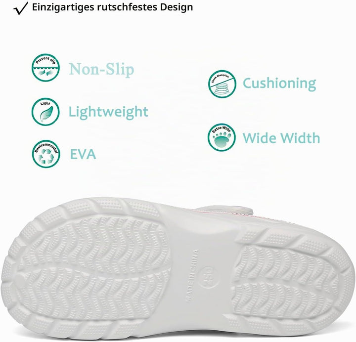 Unisex Clogs Pantoletten Sommer Hausschuhe Strand Sandalen Gartenschuhe mit Fussbett aus Weichem 36/