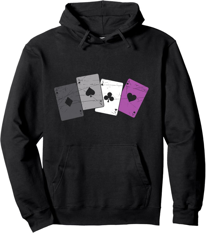 Ace Flagge Karten Spielen Queer LGBTQA Geschenk Ass Asexuell Pullover Hoodie