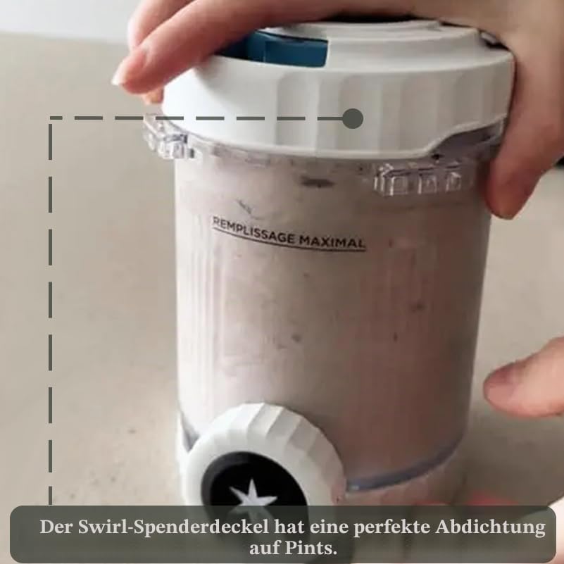 Ausgabedeckel und Pressmechanismus für Ninja Swirl by CREAMi NC701EU NC700EU, Dispense Lid & Swirl P