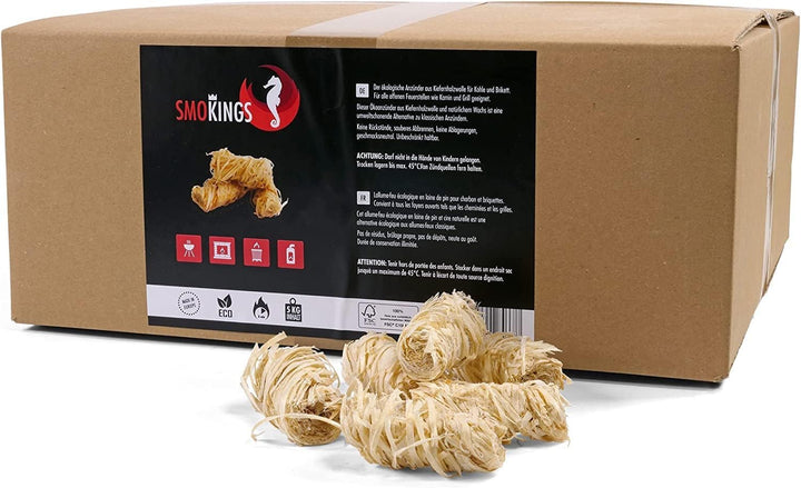 20 Kg Premium Kamin-Anzünder aus Holzwolle und Wachs - Ideal für alle Kamine Öfen Grills Pizzaöfen F