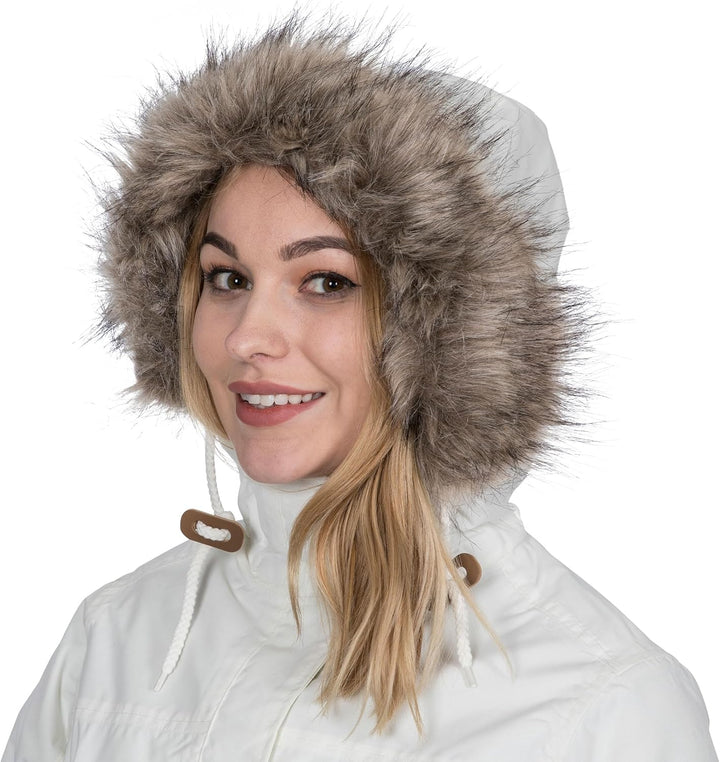Trespass Clea, Wasserdichte Jacke mit Einrollbarer Kapuze für Damen XXS Ghost, XXS Ghost