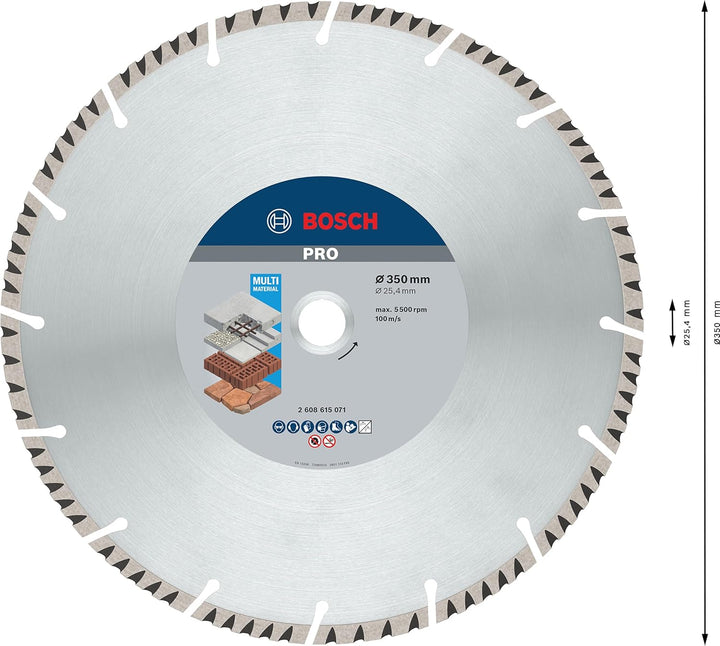 Bosch Professional Diamanttrennscheibe Standard for Universal (Beton und Mauerwerk, 350 x 25,40 mm,