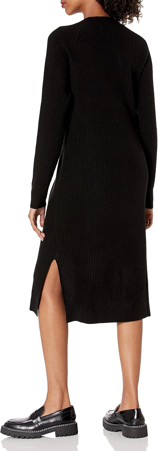 The Drop Renata Ripp-Midikleid für Damen, Schwarz