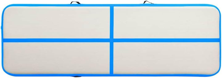 Aufblasbare Gymnastikmatte 800x100x PVC Blau mit Pumpe rutschfest wasserdicht reissfest gelenkschone