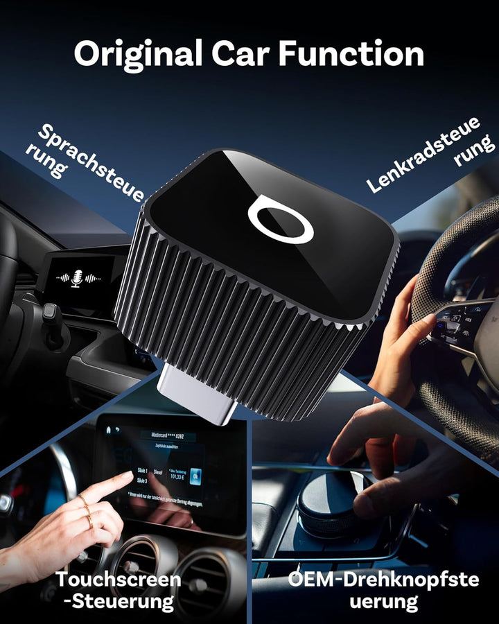 Ottocast Mini Slim 2026 Version, Wireless CarPlay & Android Auto Adapter, Kabelgebundenes CarPlay &