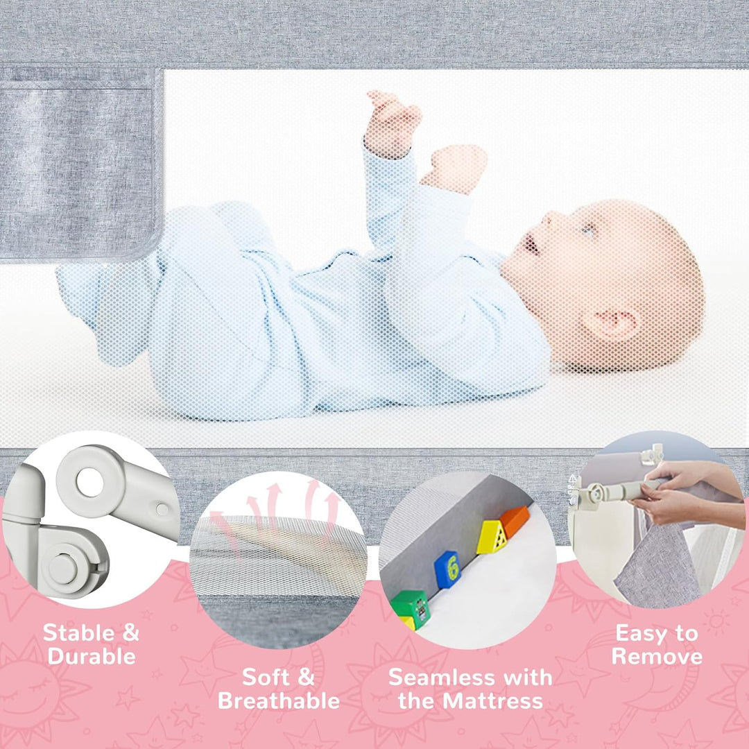 Bettgitter Rausfallschutz Rausfallschutz Kinderbett für Baby Bett & Elternbett mit absenkbarem Desig