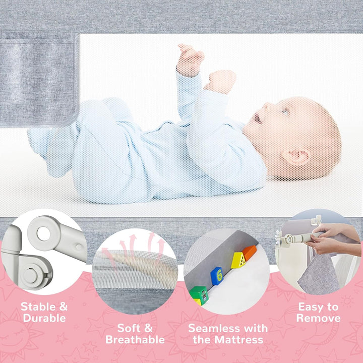 Bettgitter Rausfallschutz Rausfallschutz Kinderbett für Baby Bett & Elternbett mit absenkbarem Desig