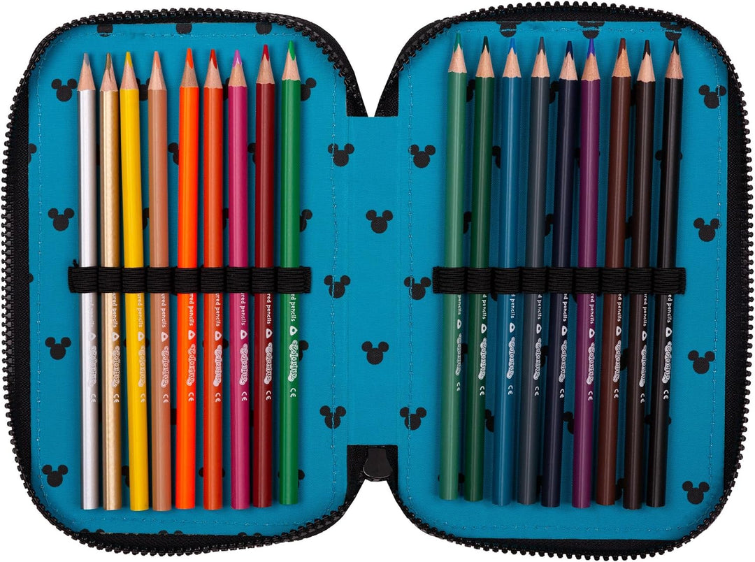 Goldkids - Federmäppchen 3 Fächer - Mäppchen für Mädchen und Jungen - Federmappe 3-Fach Federtasche