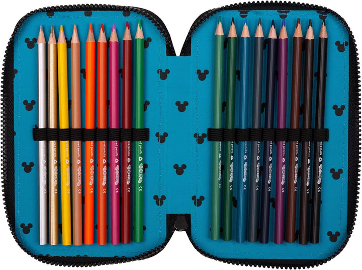Goldkids - Federmäppchen 3 Fächer - Mäppchen für Mädchen und Jungen - Federmappe 3-Fach Federtasche