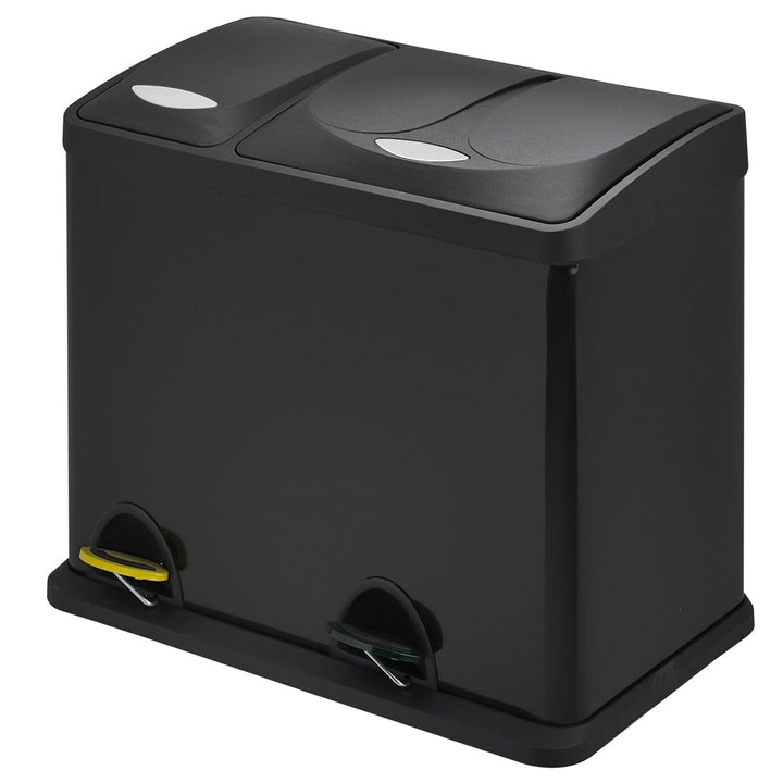 SVITA TC2Combo26 Küchen-Eimer 26Liter Schwarz 8L+18L kombiniert doppelt Abfalleimer 2er-Mülleimer Mü