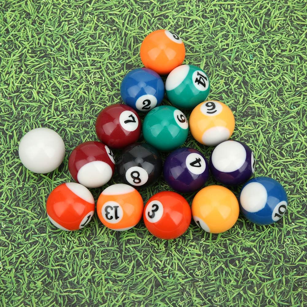 Billardkugeln Set, 16 Stück 32 mm Billard Kugel Set Mini Harz Billardkugel Kompletter Satz Billardti
