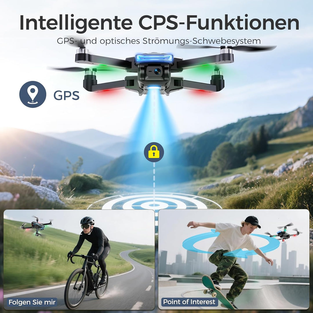 G10 GPS Drohne mit kamera 4K Erwachsene (Bildschirmfernsteuerung), 5G Faltbare Drone mit Bürstenlose
