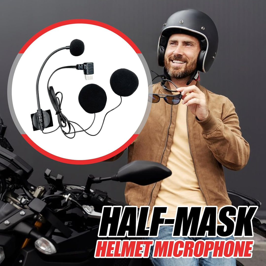 Helmmikrofon-Lautsprecher, Geräuschunterdrückung, HD-Motorrad mit wasserdichtem Typ-C-Stecker, Half-