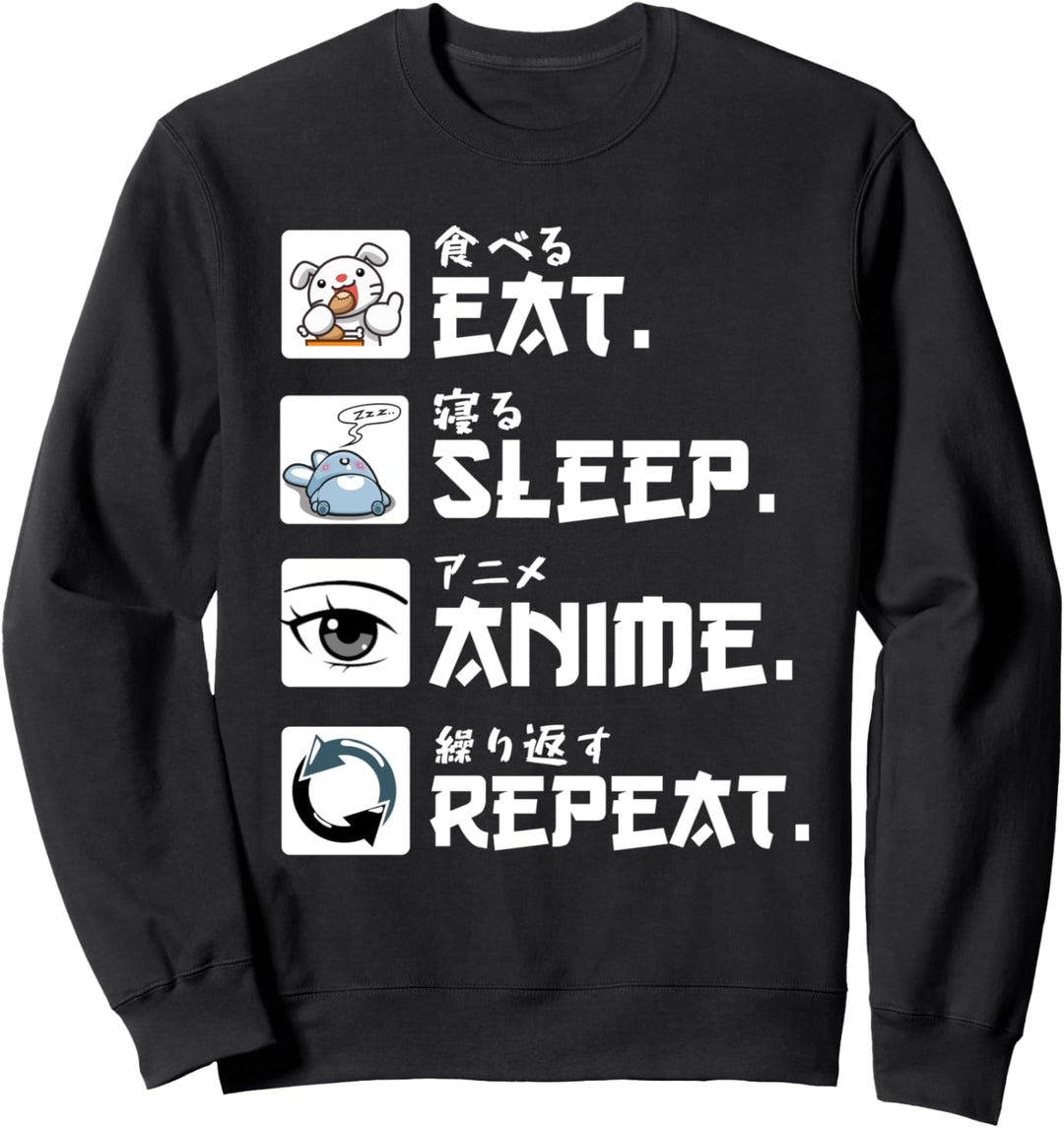 Japan Anime Eat Sleep Anime Repeat Sweatshirt