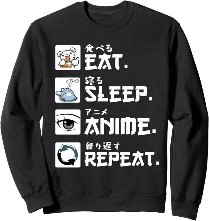 Japan Anime Eat Sleep Anime Repeat Sweatshirt
