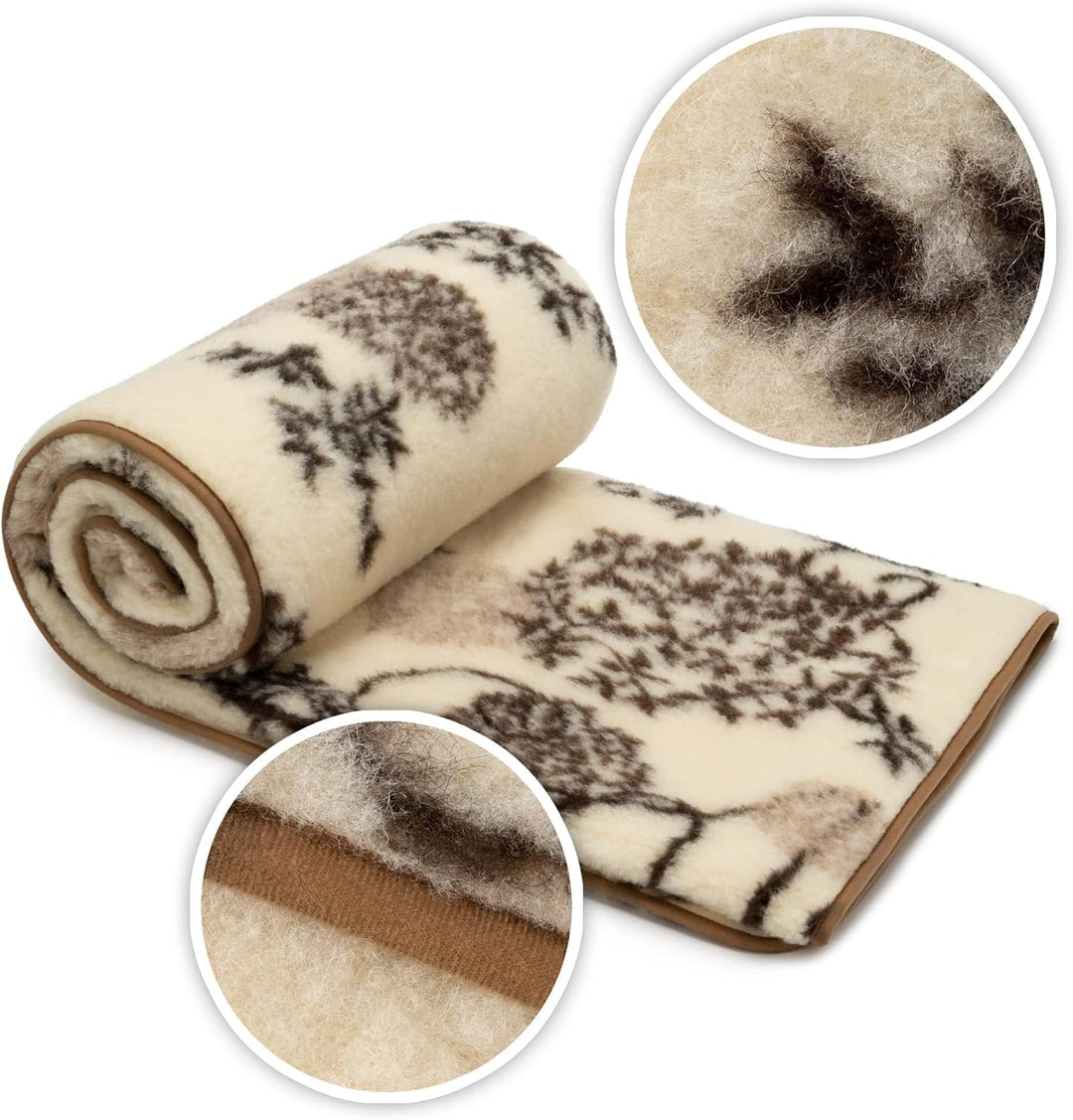 Merino Wolldecke Schurwolle 140x200 cm - Kuscheldecke aus 100% Merino Schafwolle - Gross und Flausch