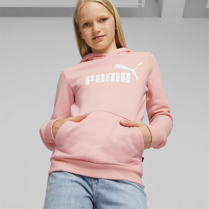 PUMA Damen Ess Logo Hoodie Tr Sweatshirt 128 Peach Smoothie Pink, 128 Peach Smoothie Pink
