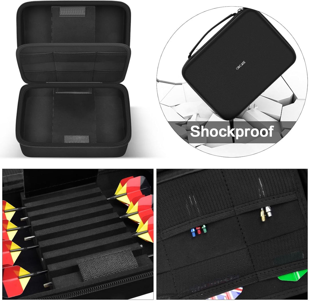 16 Dart Tasche Tragetasche, Schützender Dartcase für Stahl/ Soft Tip Darts, Flüge, Wellen, tragbare
