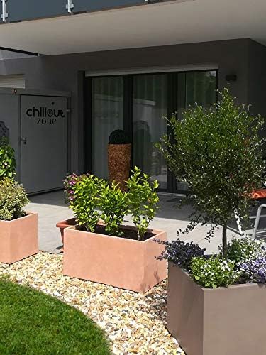 Pflanzwerk® Pflanzkübel TUB Terrakotta 45x100x45cm XXL – Rechteckig – Grosser Fiberglas Blumenkübel