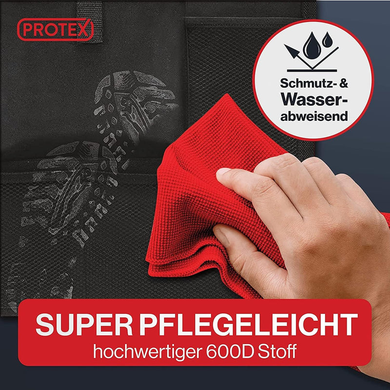 PROTEX | Premium [1er Set] Rückenlehnenschutz Auto–Auto Rücksitz Organizer [Oxford 600D] –wasserabwe