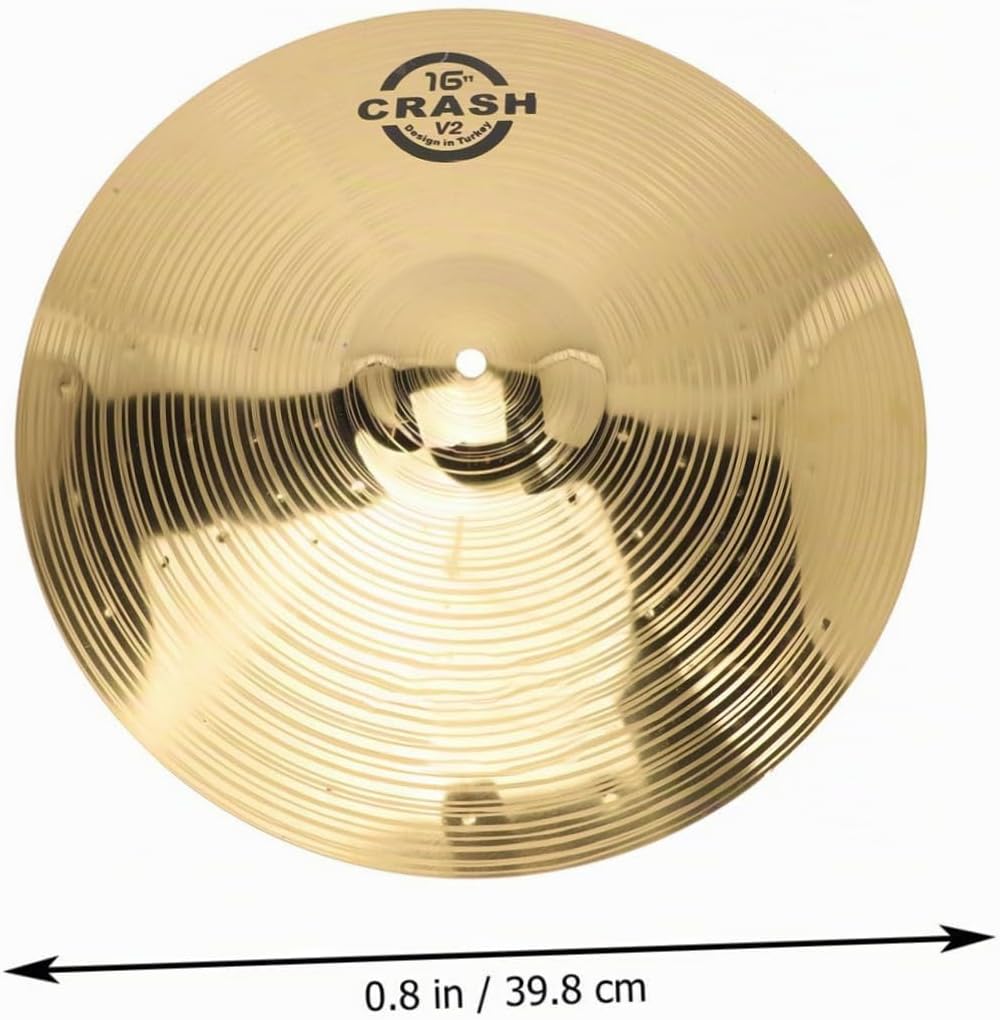 Vaguelly 16 Zoll Crash Cymbals, Messing Schlagzeug Becken für Anfänger Schüler, 40 cm 40cm, 40cm