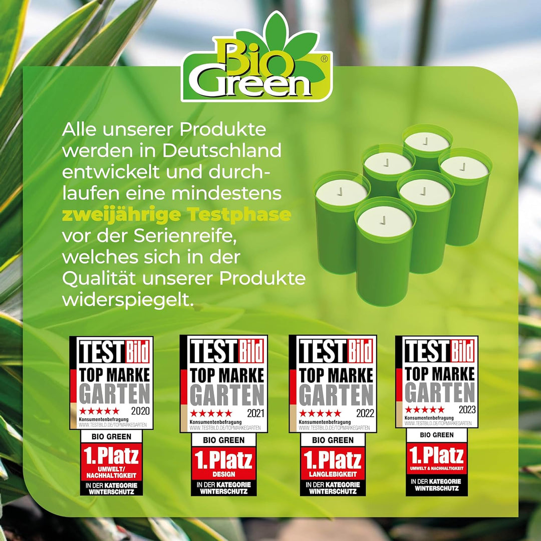 Bio Green 6er-Set Ökologische Kerzen aus Biomasse für Frostwächter „Firefly“ | ca. 42 Stunden Brennd