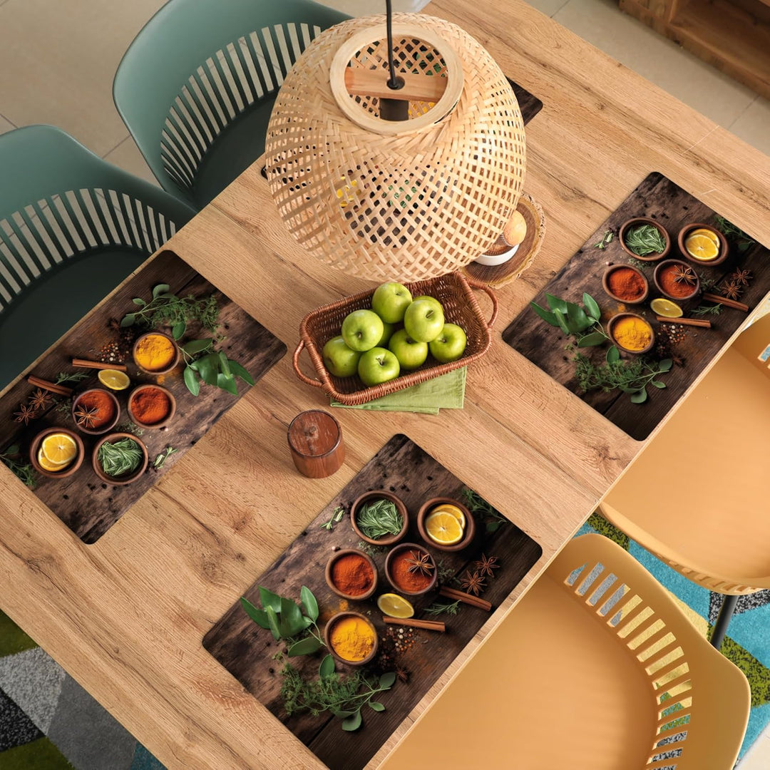 KitchenYeah© Platzsets Abwaschbar 6-Teilig 45x30 cm Tischsets Platzdeckchen rutschfeste Platzset Unt